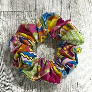 Vibrant Pink and Yellow Hair Scrunchie